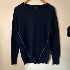 J. Crew Women’s Navy Blue Crewneck Sweater 100% Wool Size S